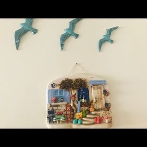Hand made wall art house and Birds home decor